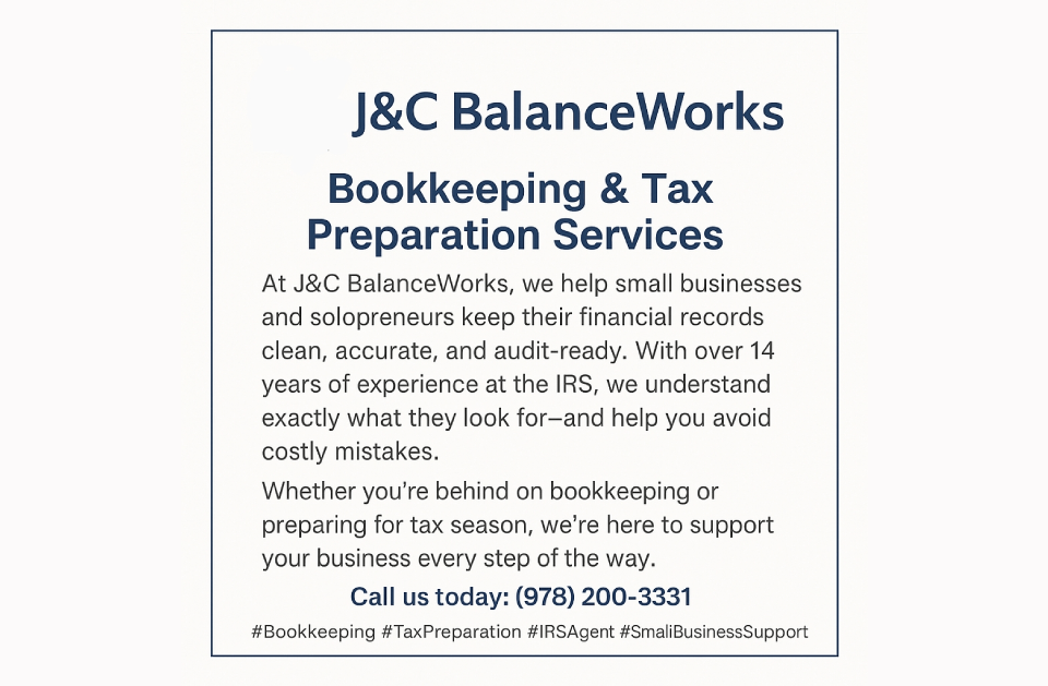 Bookkeeping & Tax Preparation Services – J & C BalanceWorks Bookkeeping & Tax Preparation Services - J & C Balance Works